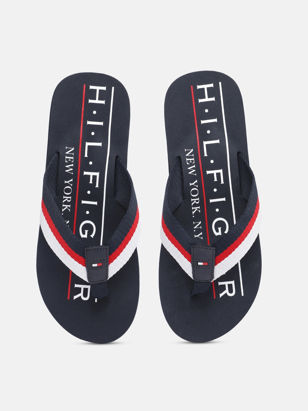 

Tommy Hilfiger Men Navy Blue & Red BEACH Printed Thong Flip-Flops