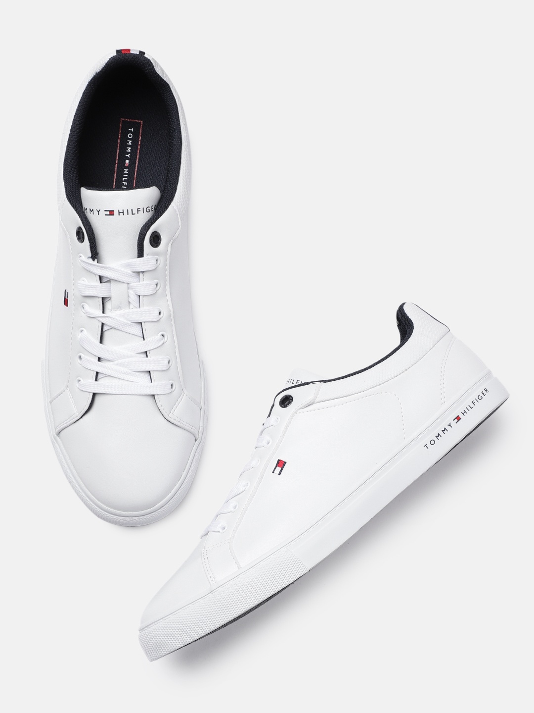 

Tommy Hilfiger Men White Solid Sneakers