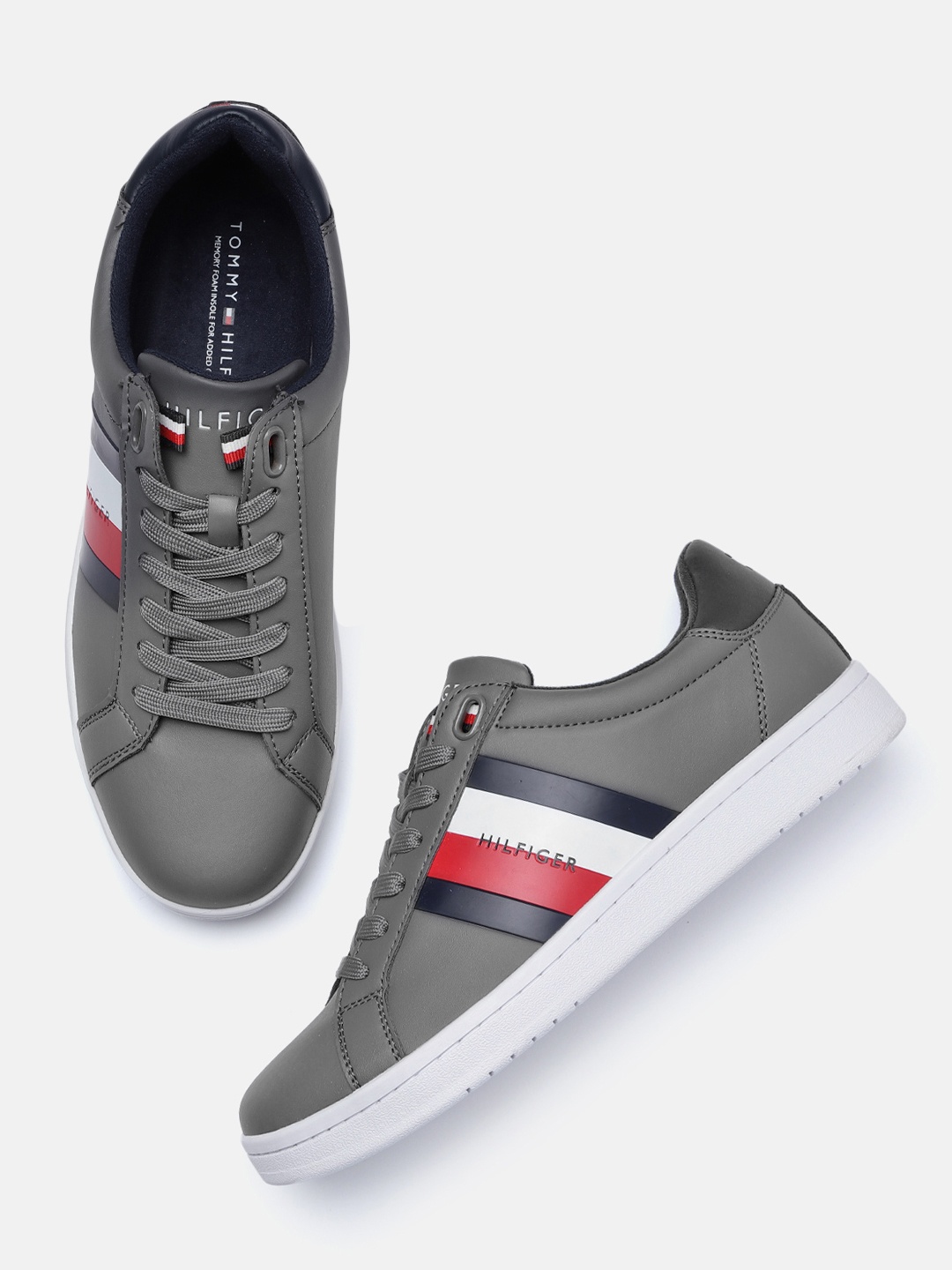 

Tommy Hilfiger Men Grey Solid Sneakers