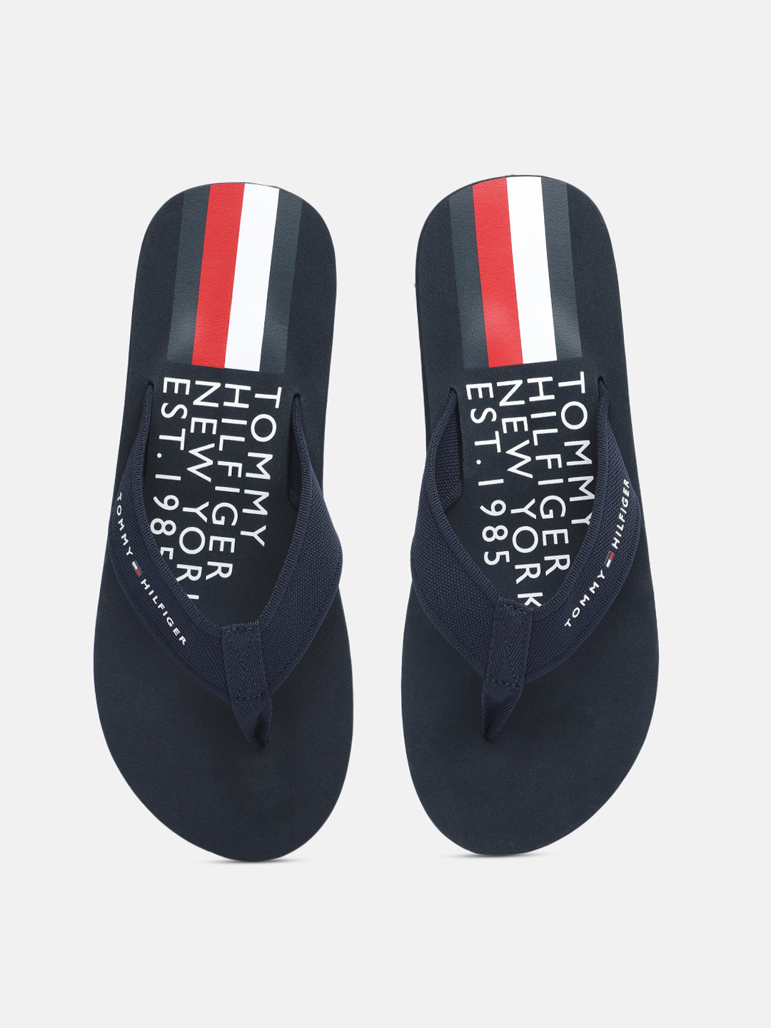 

Tommy Hilfiger Men Navy Blue TH CITY Printed Thong Flip-Flops