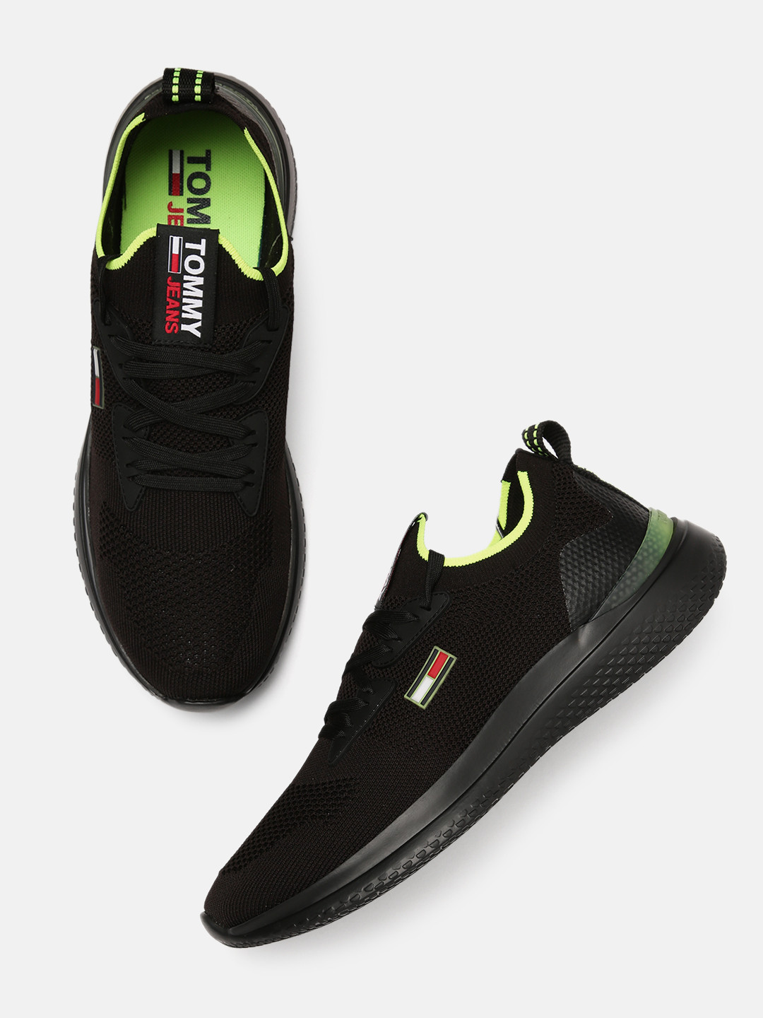 

Tommy Hilfiger Men Black Solid Lightweight Modern Runner Sneakers