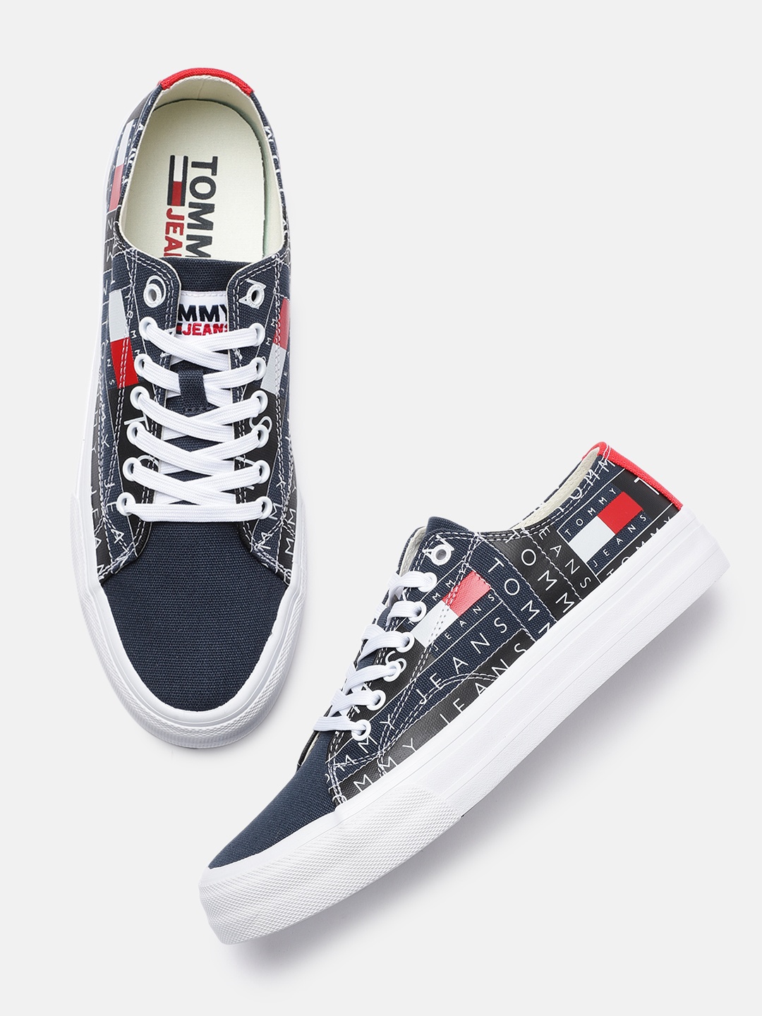

Tommy Hilfiger Men Blue & White Printed Sneakers