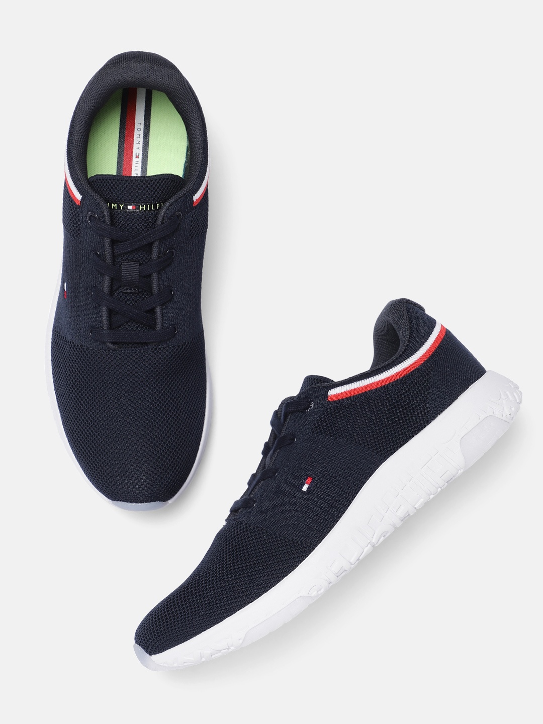 

Tommy Hilfiger Men Navy Blue Solid Runner Sneakers