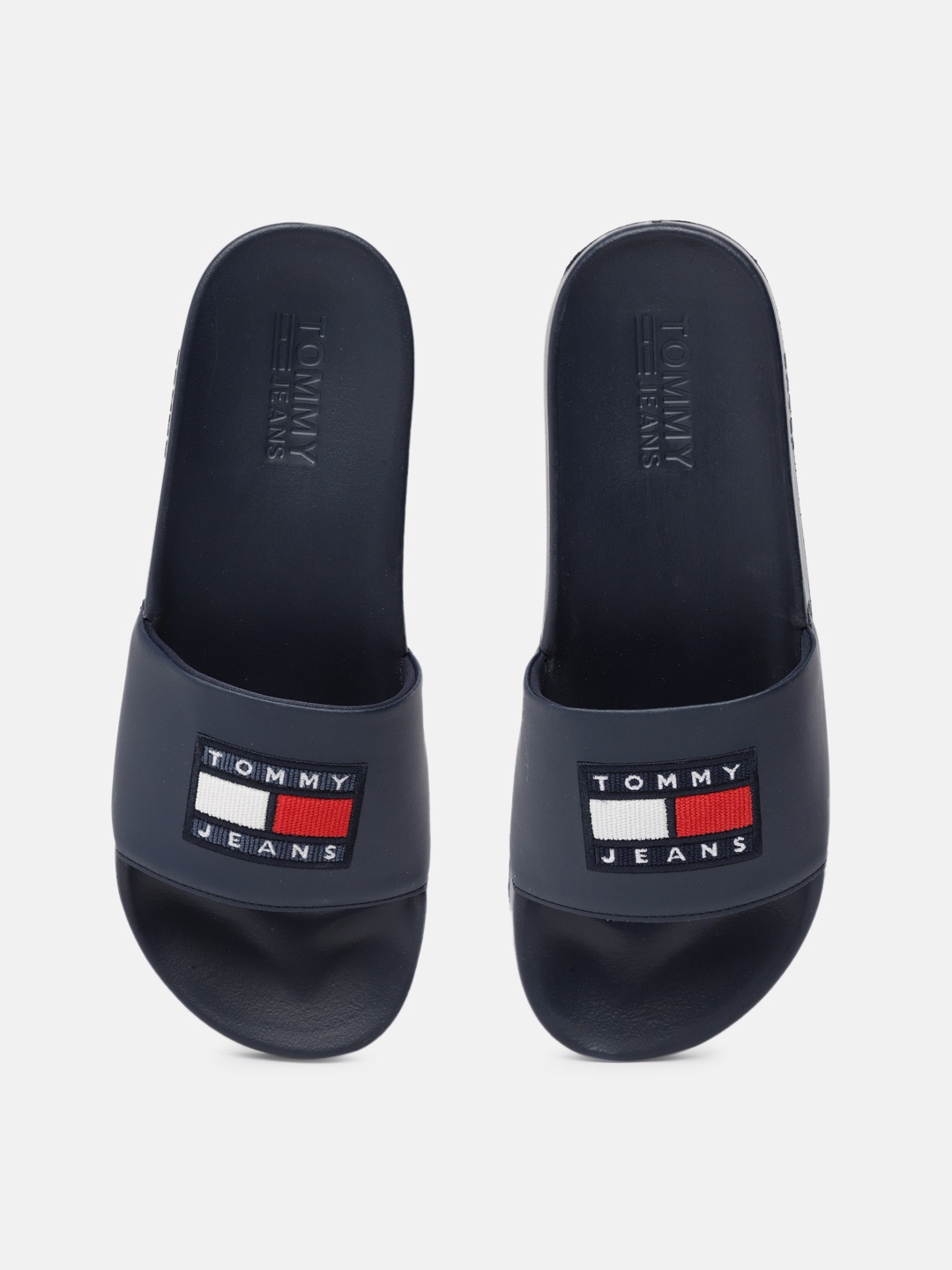 

Tommy Hilfiger Men Navy Blue CORDUROY PATCH Brand Logo Print Sliders
