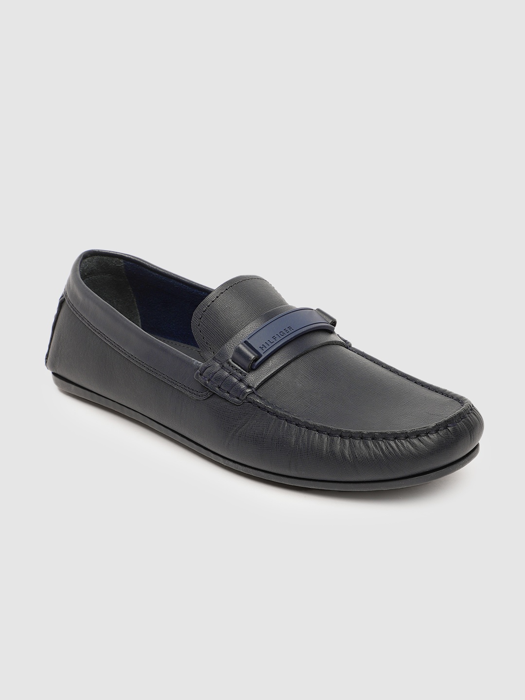 

Tommy Hilfiger Men Navy Blue Solid Penny Loafers