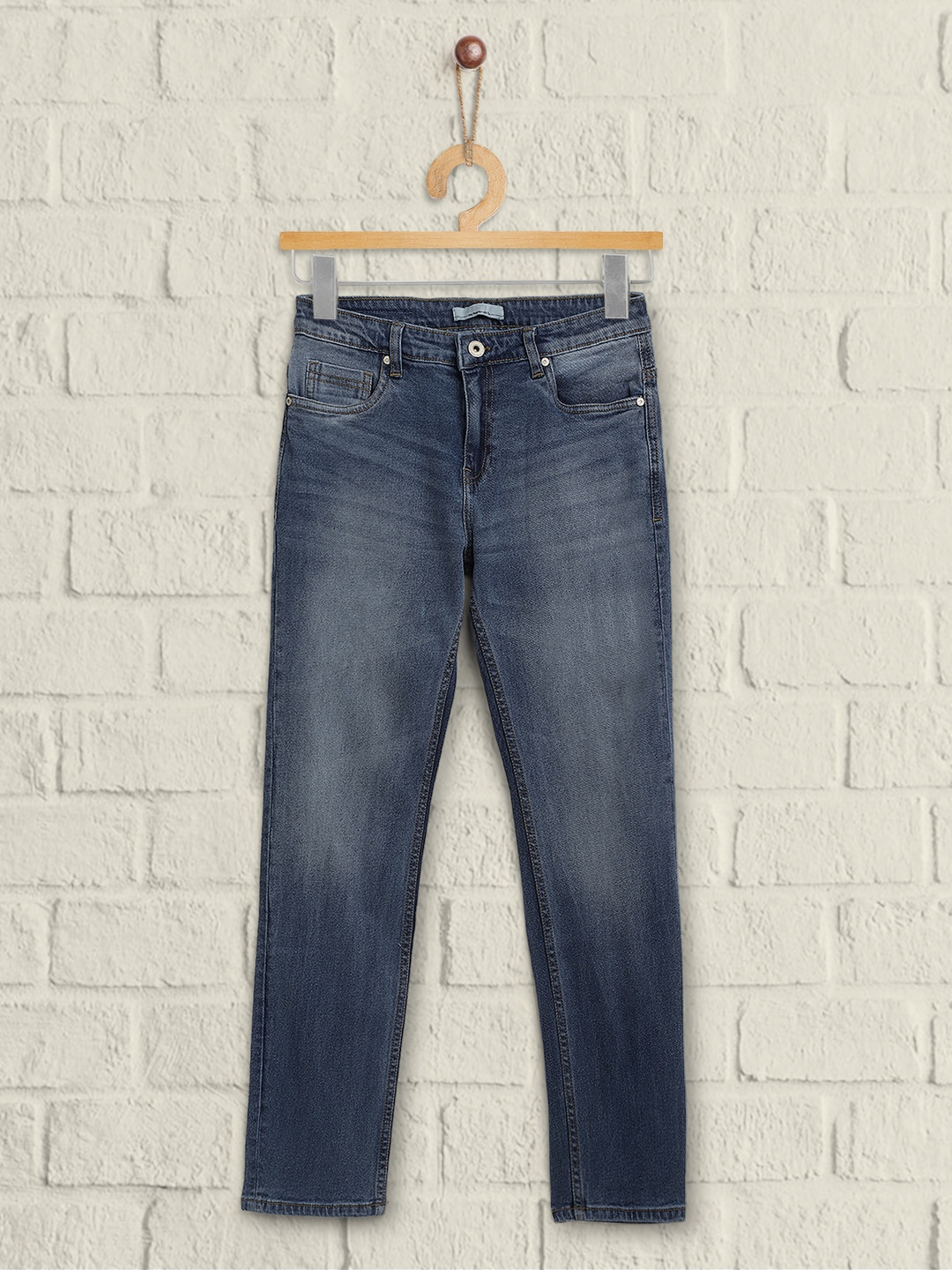 

UTH by Roadster Boys Navy Blue Slim Fit Light Fade Stretchable Jeans
