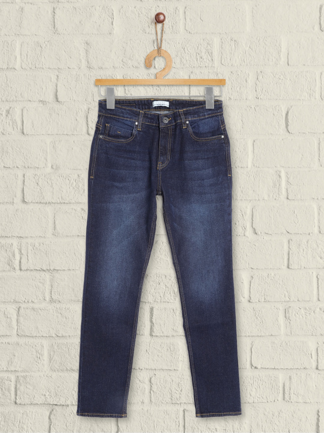 

UTH by Roadster Boys Navy Blue Slim Fit Light Fade Stretchable Jeans