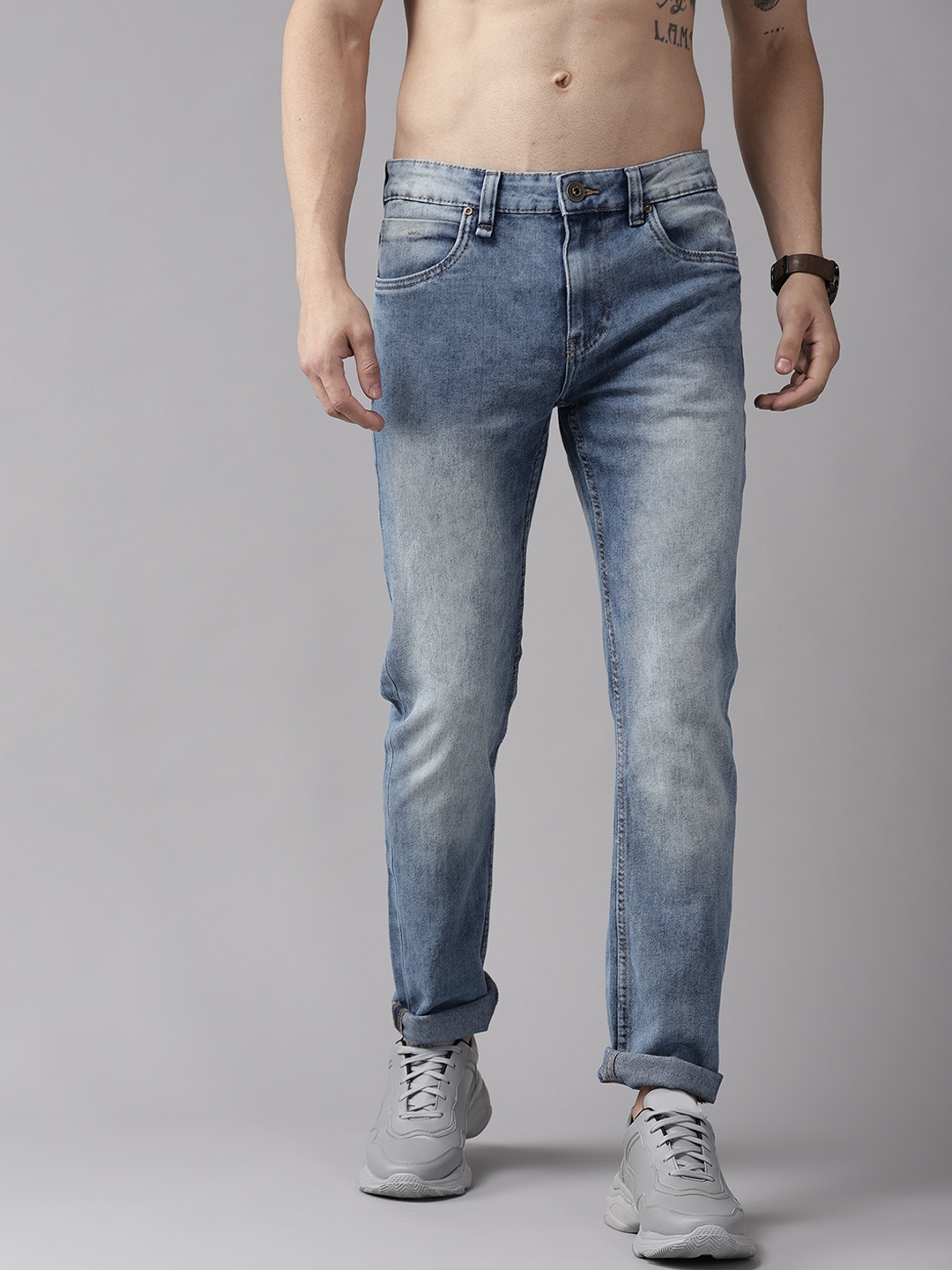 

Roadster Men Blue Slim Fit Heavy Fade Stretchable Jeans