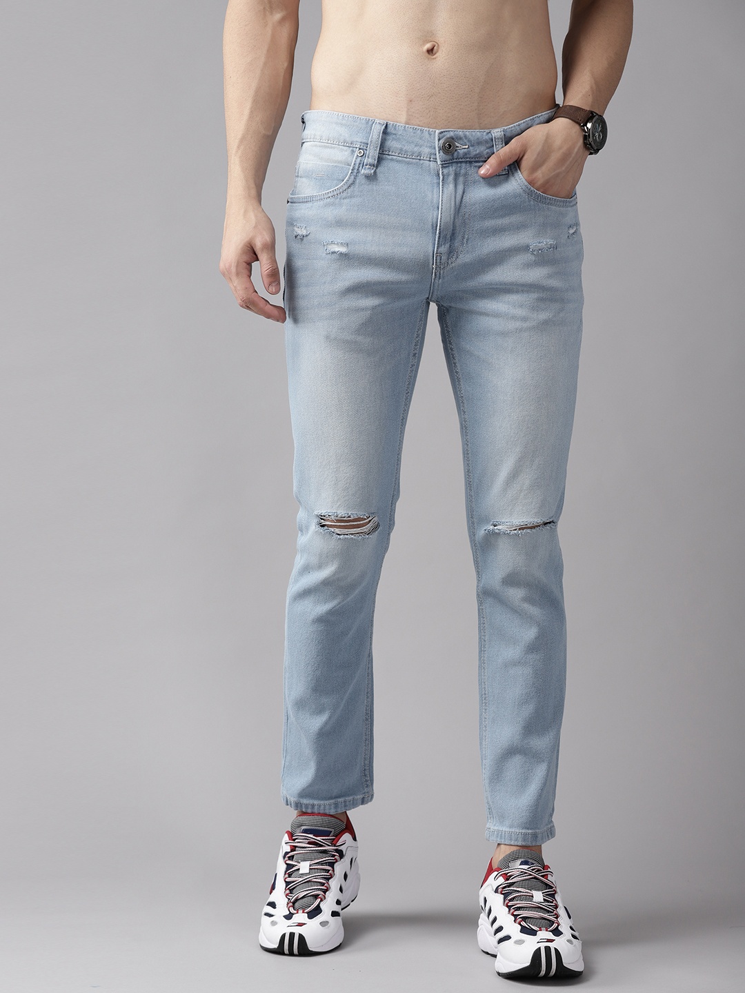 

Roadster Men Blue Slim Fit Slash Knee Light Fade Stretchable Jeans