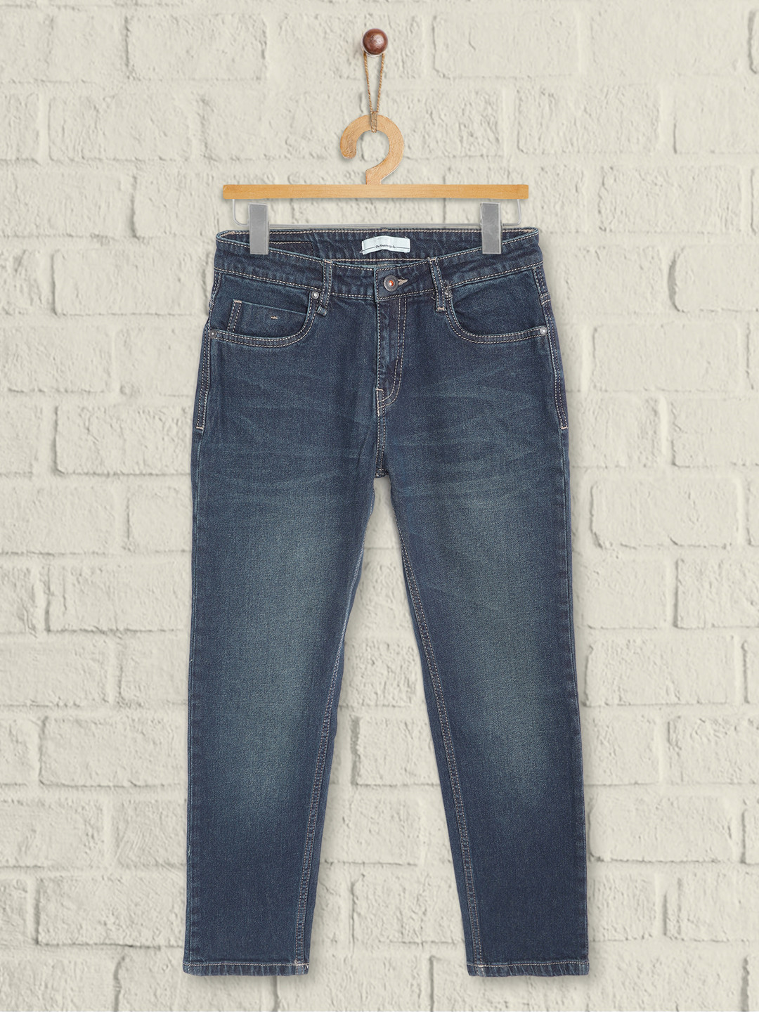 

UTH by Roadster Boys Navy Blue Slim Fit Light Fade Clean Look Stretchable Jeans