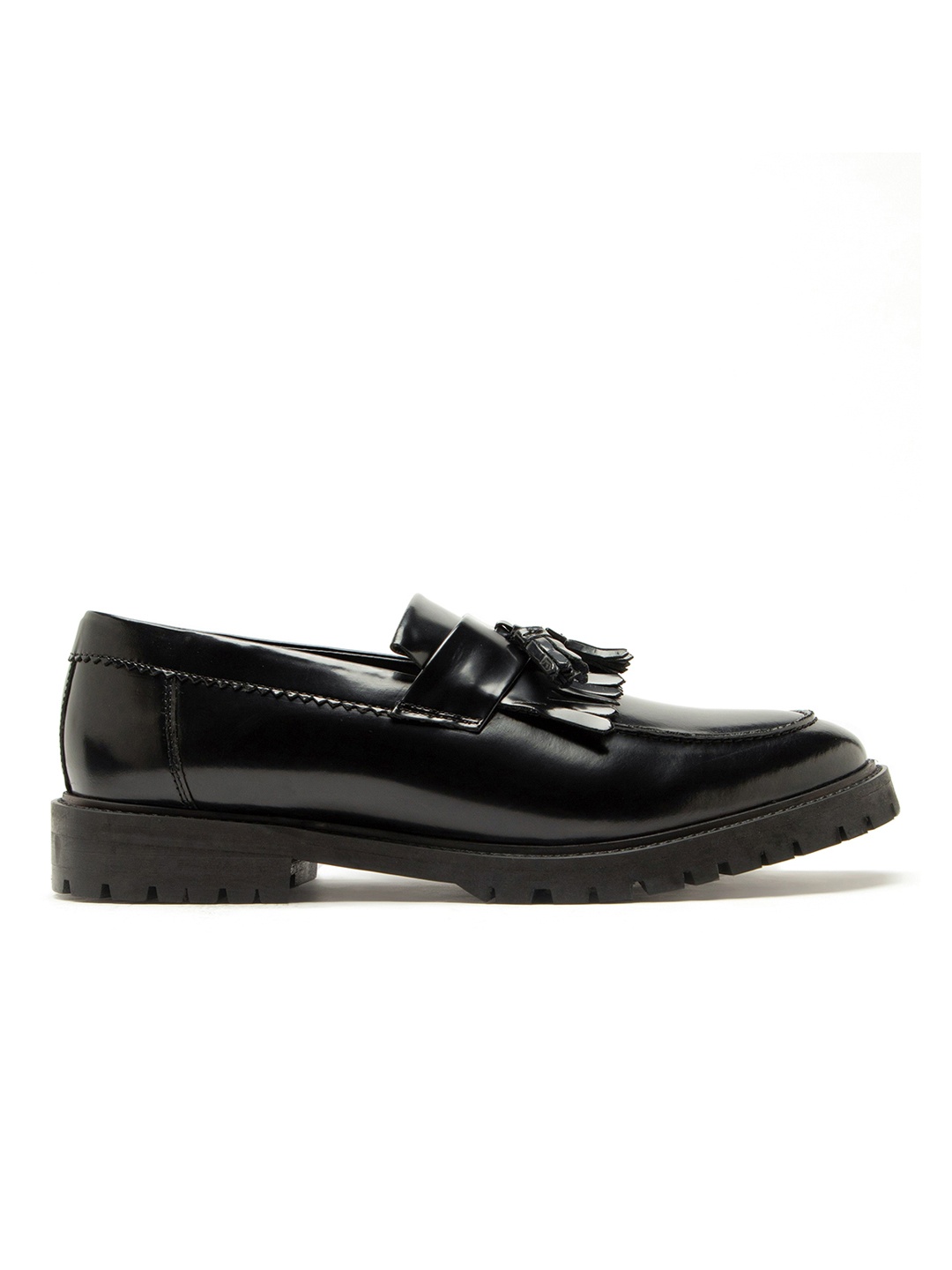 

RARE RABBIT Men Black Leather Loafers