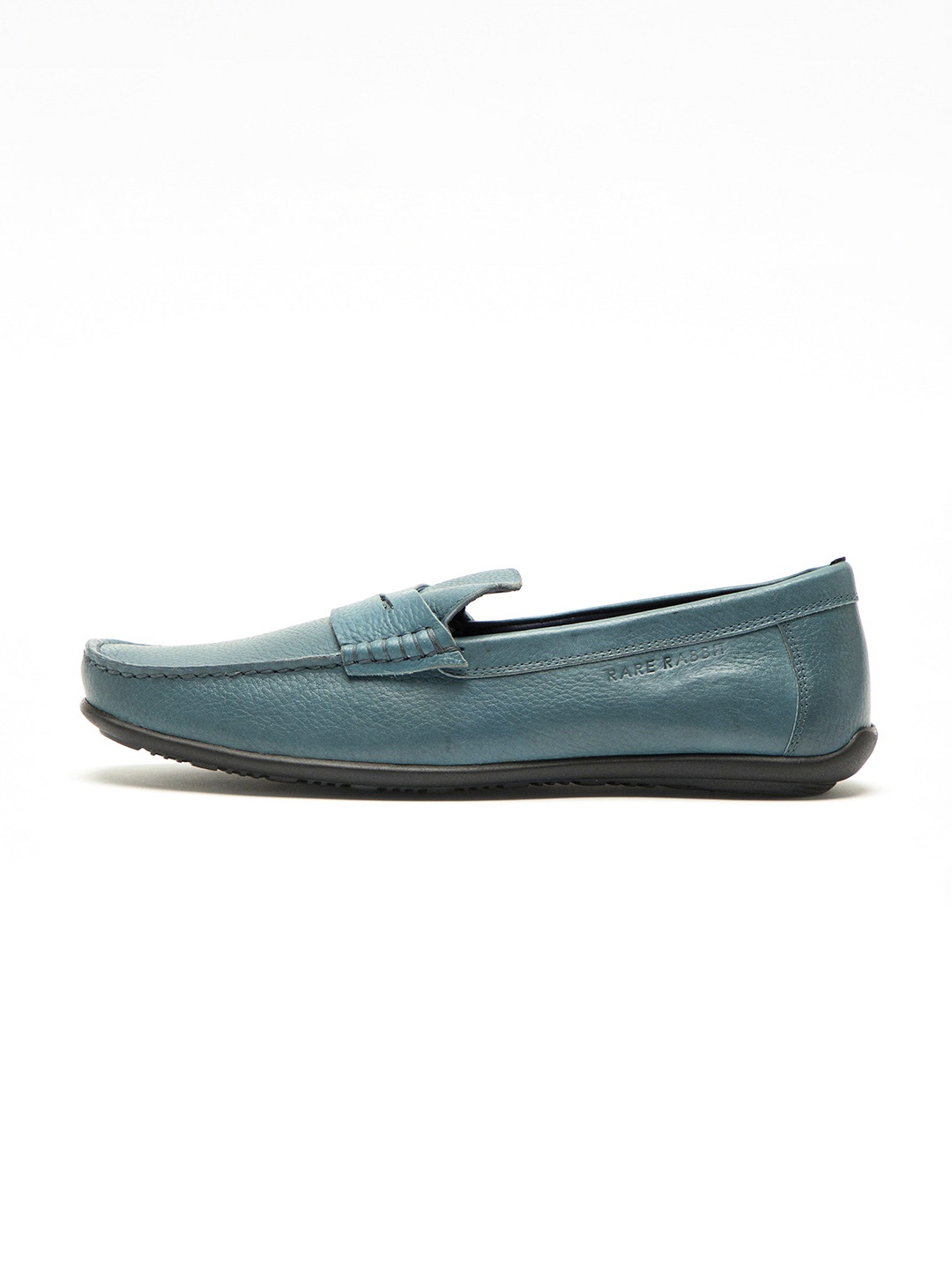

RARE RABBIT Men Teal Leather Loafers