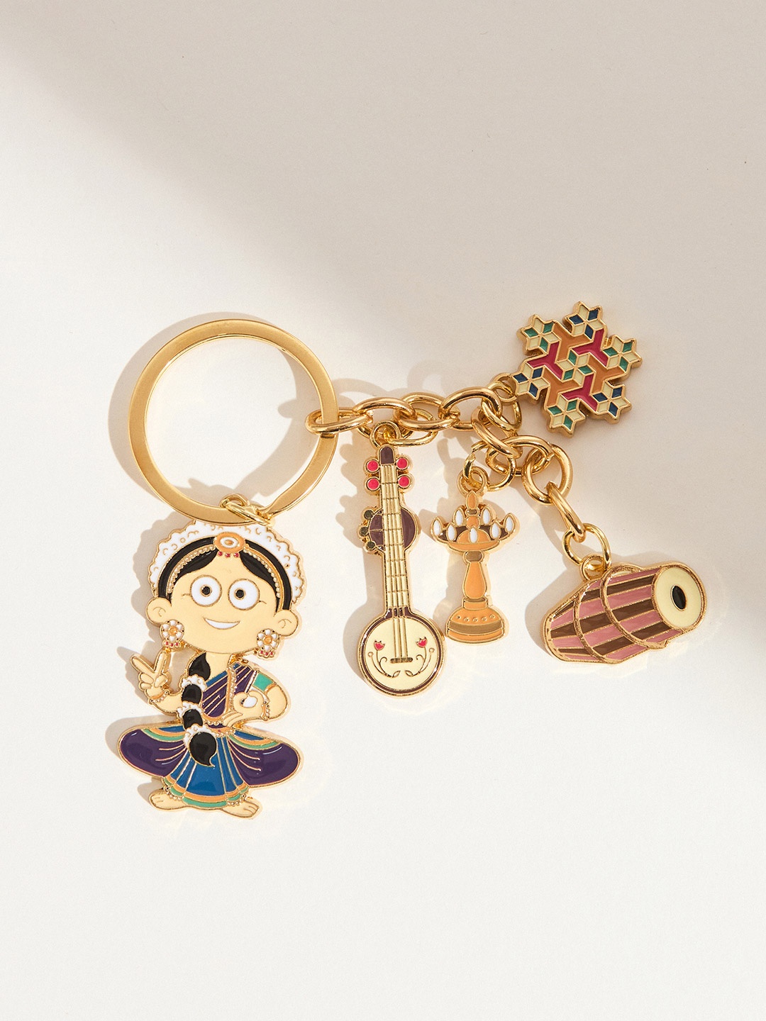 

Chumbak Multicolor Bharatnatyam Metal Keychain, Multi