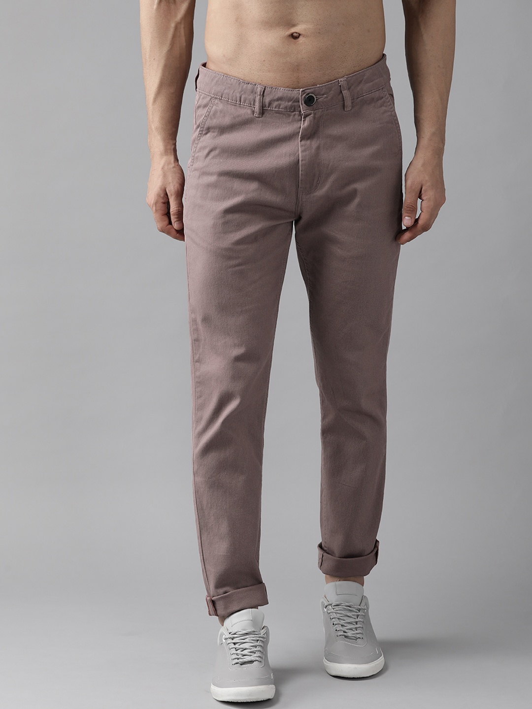 

Roadster Men Mauve Slim Fit Chinos Trousers