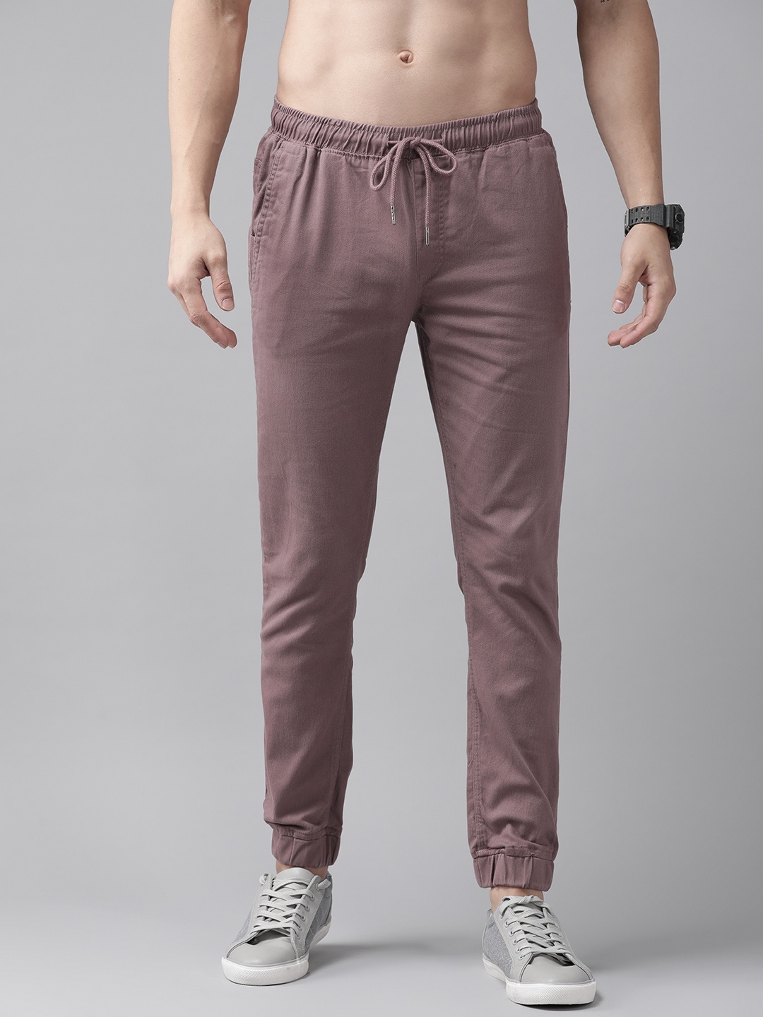 

Roadster Men Mauve Solid Joggers