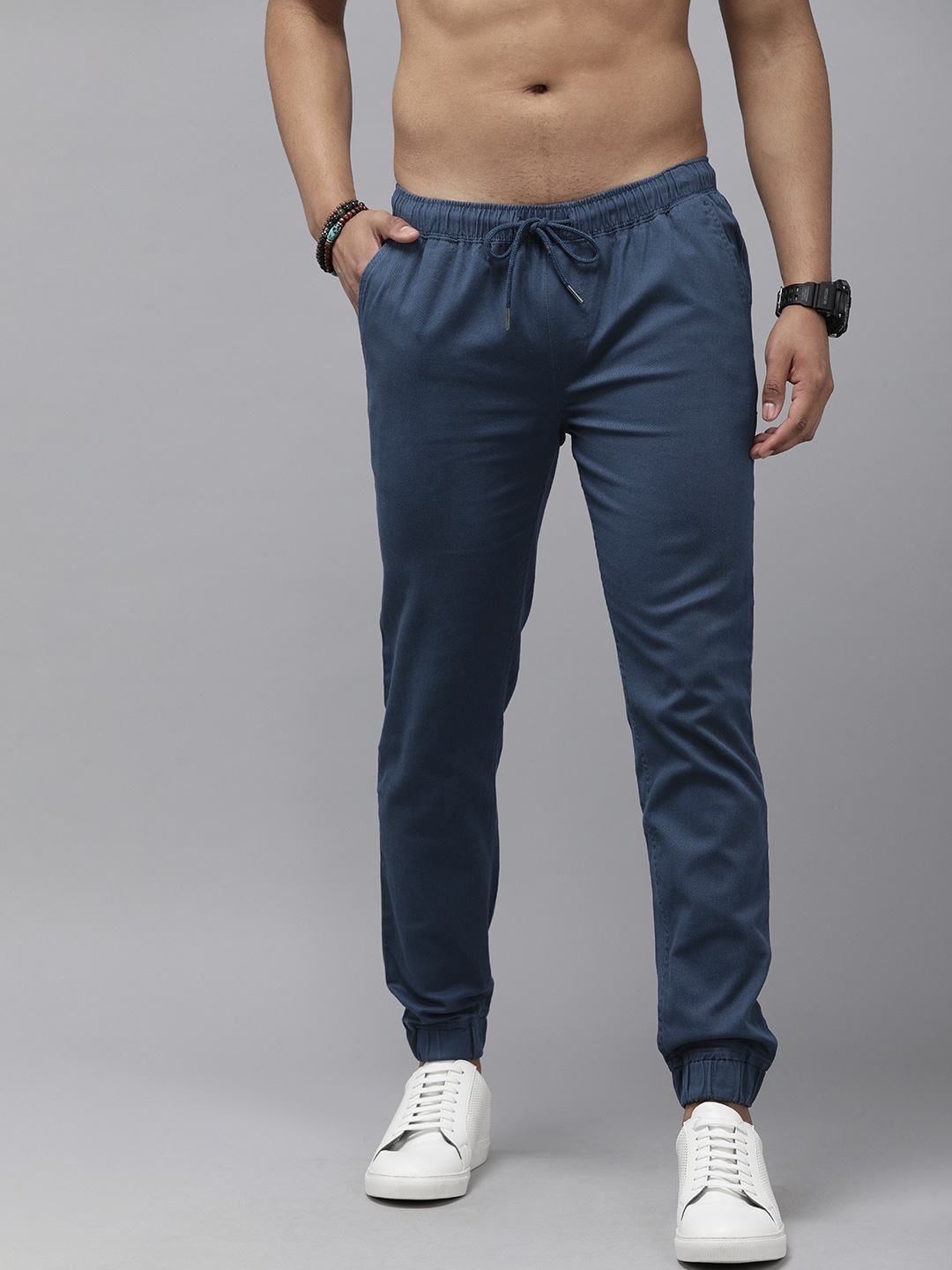 

Roadster Men Navy Blue Solid Joggers