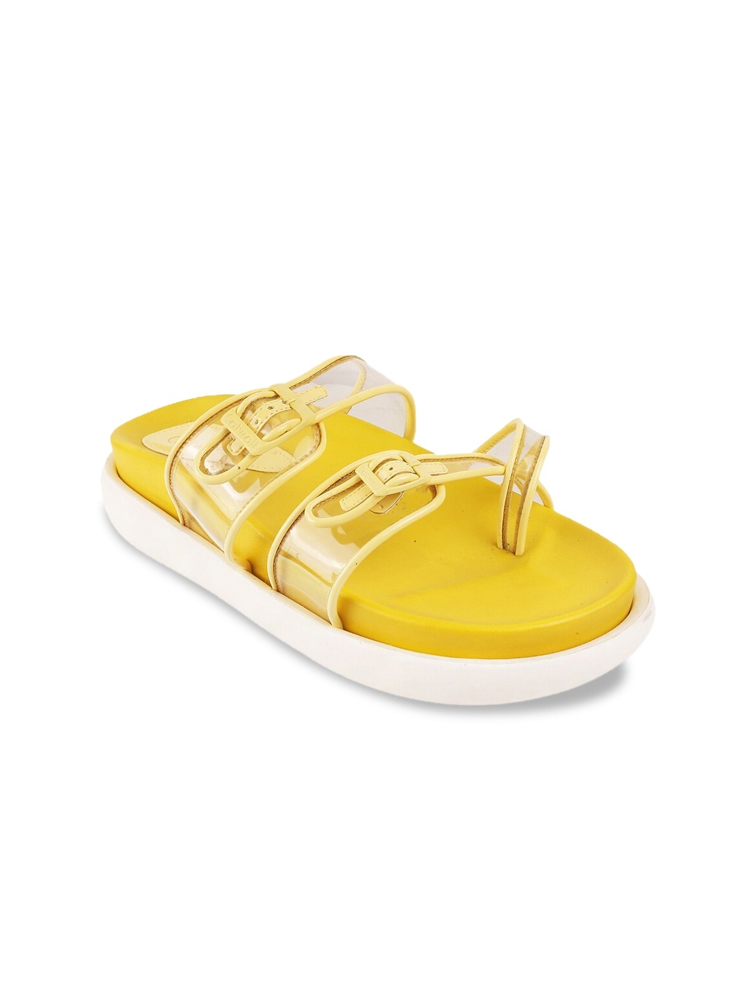

Catwalk Women Yellow & Transparent Open Toe Flats with Buckles