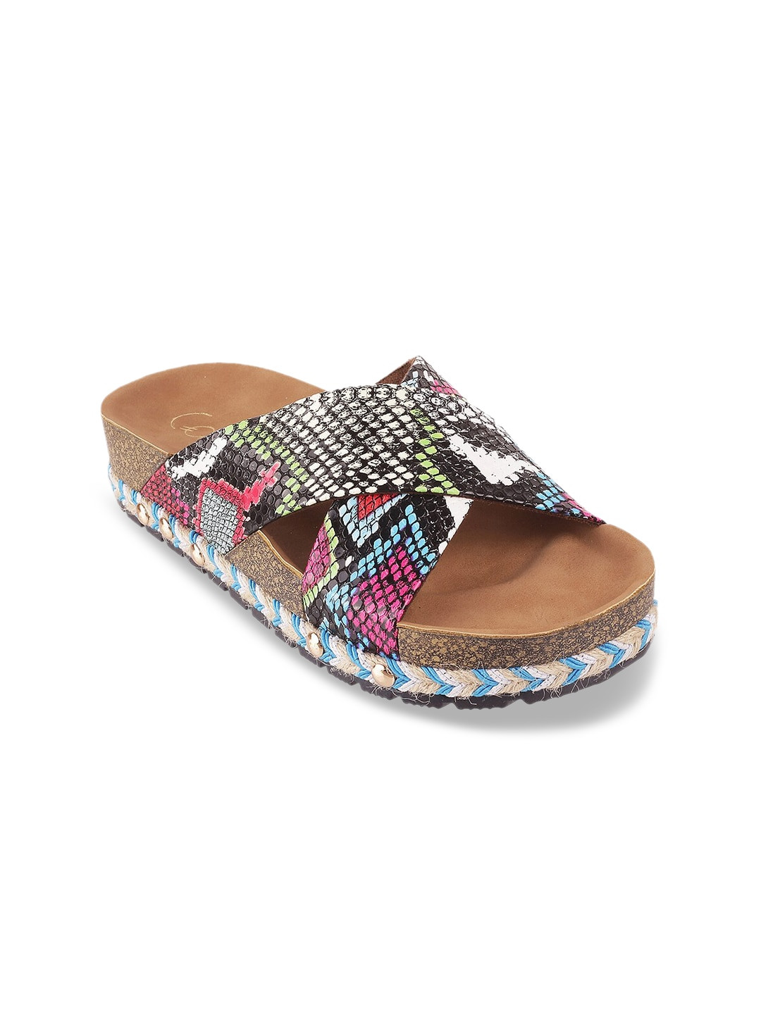 

Catwalk Women Black Printed Open Toe Flats