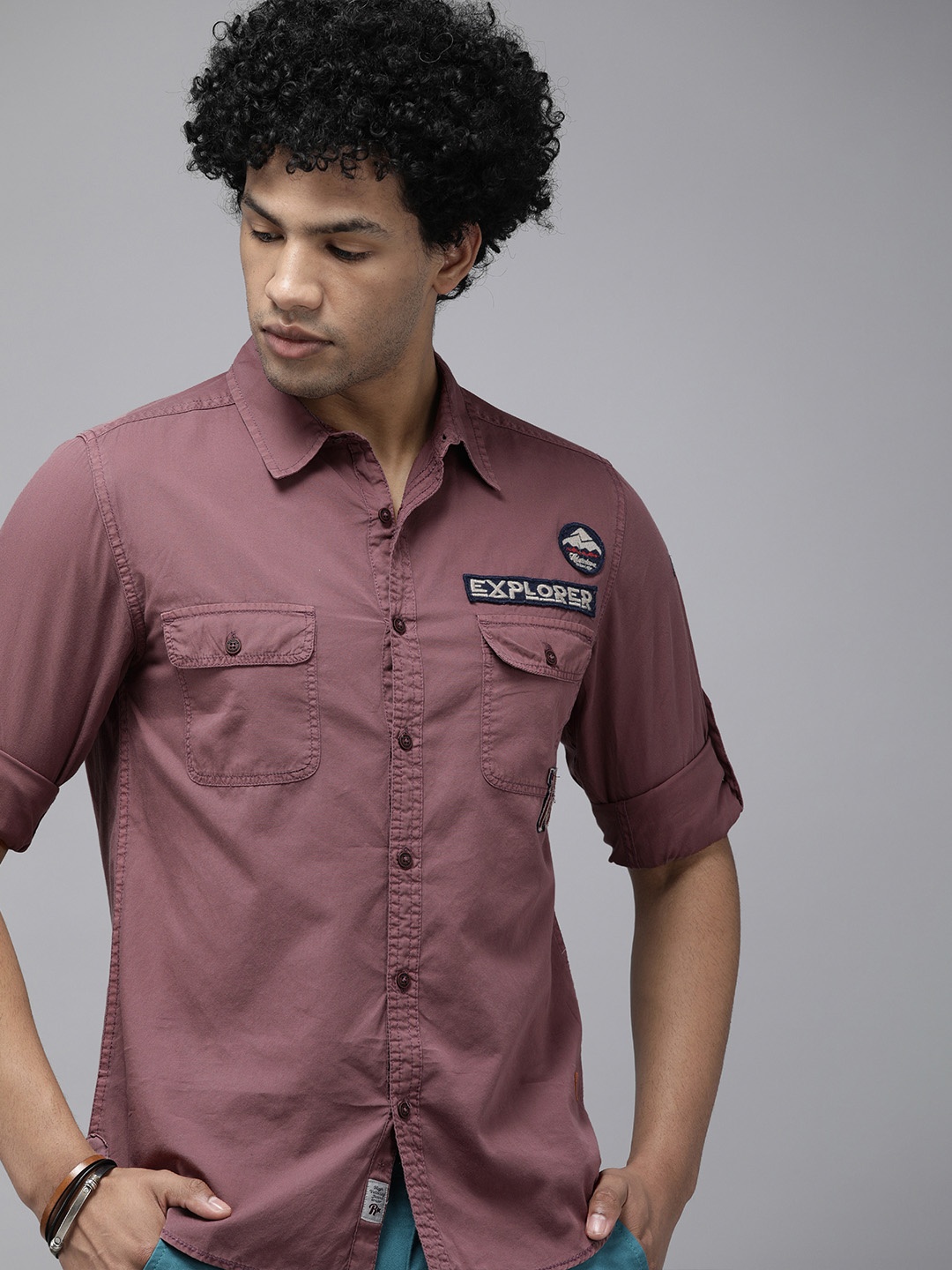 

Roadster Men Maroon Solid Casual Shirt