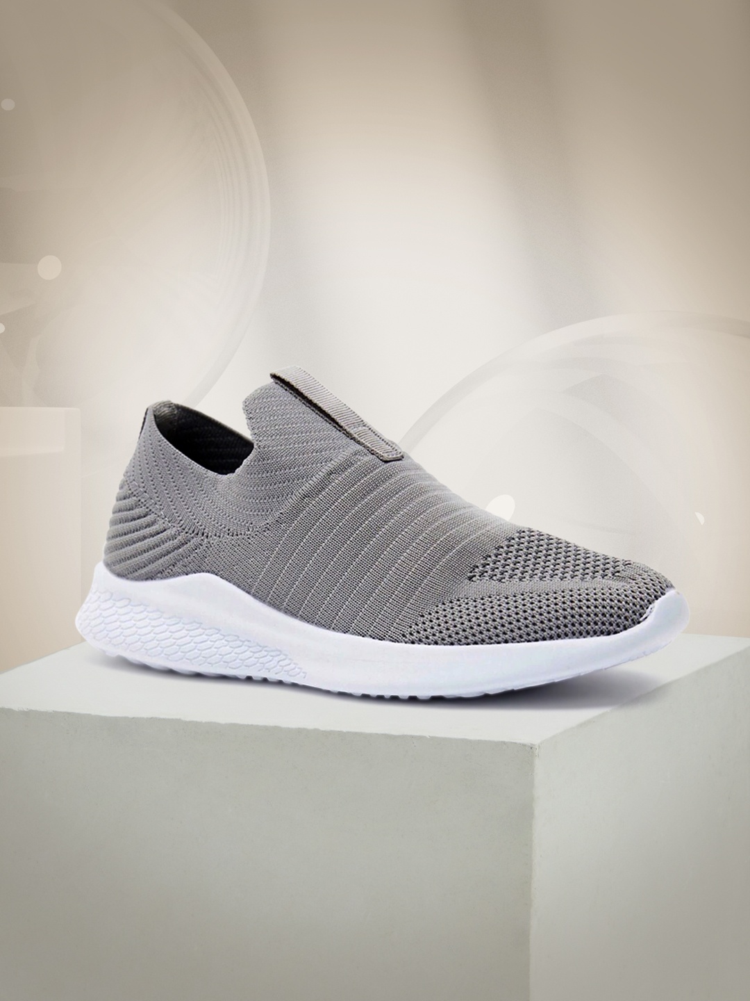 

shoexpress Boys Grey Textile Walking Non-Marking Shoes