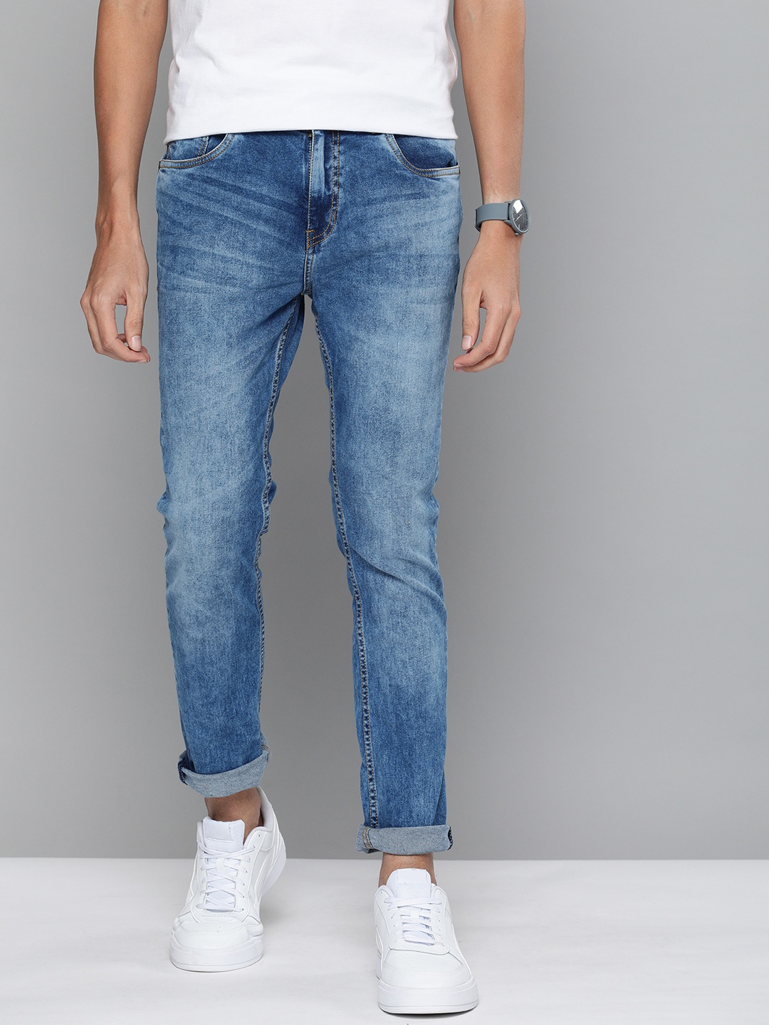 

Mast & Harbour Men Blue Skinny Fit Light Fade Stretchable Jeans