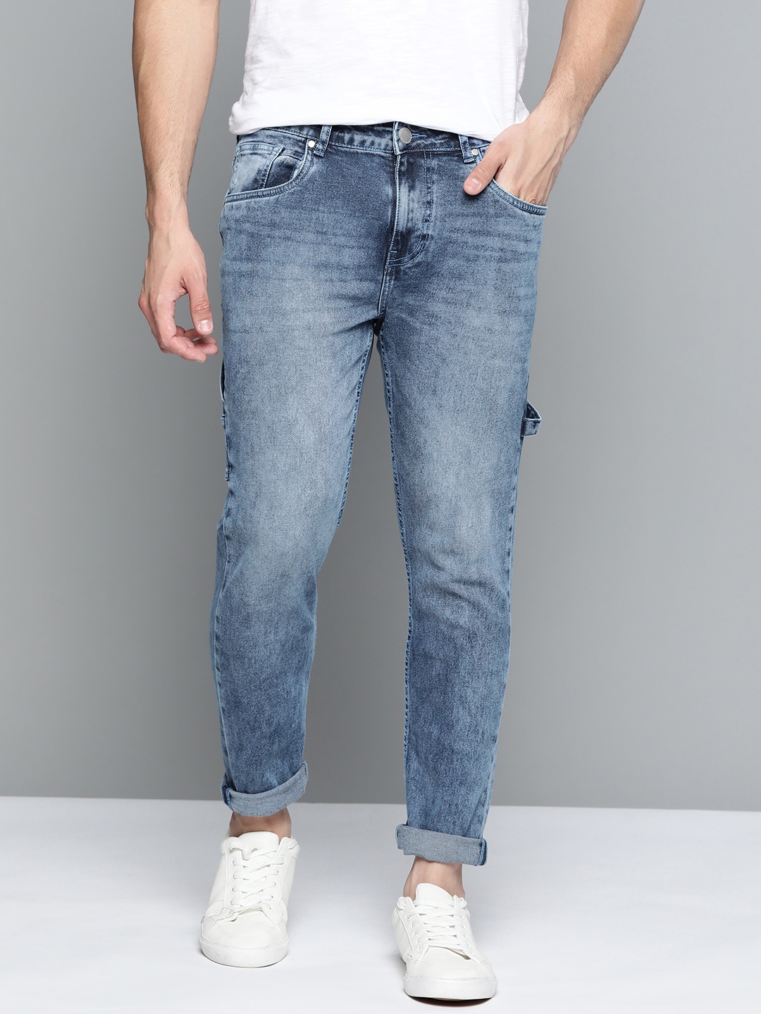

Mast & Harbour Men Blue Slim Tapered Fit Light Fade Stretchable Jeans