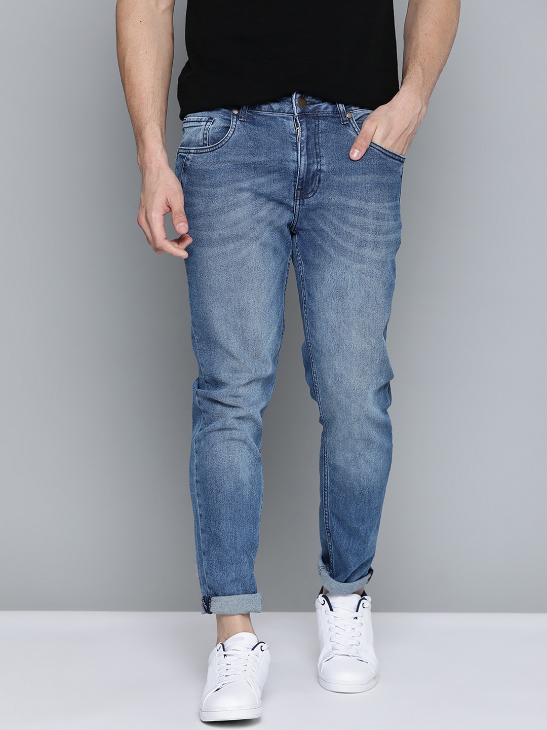 

Mast & Harbour Men Blue Slim Fit Light Fade Stretchable Jeans