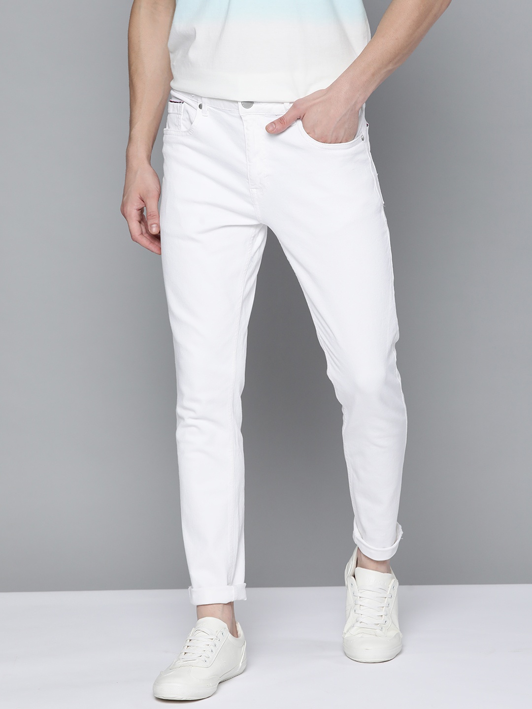 

Mast & Harbour Men White Slim Tapered Fit Stretchable Jeans