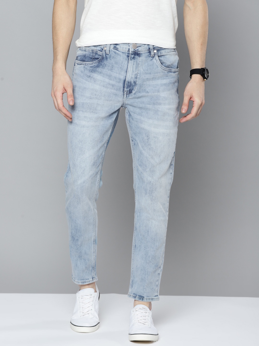 

Mast & Harbour Men Blue Slim Tapered Fit Light Fade Stretchable Jeans