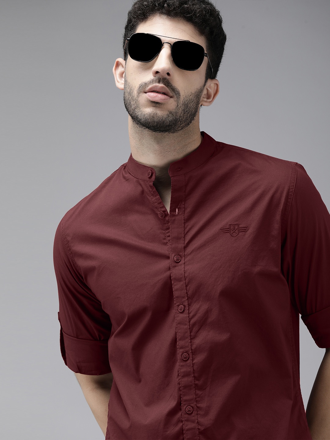 

Roadster Men Maroon Slim Fit Opaque Casual Shirt
