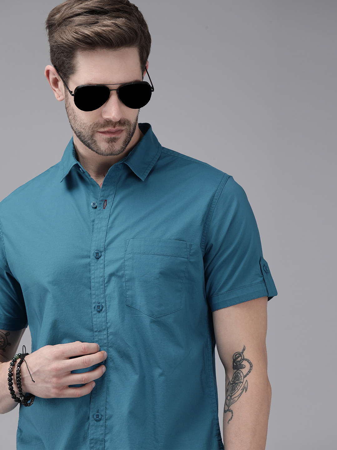 

Roadster Men Blue Slim Fit Casual Shirt