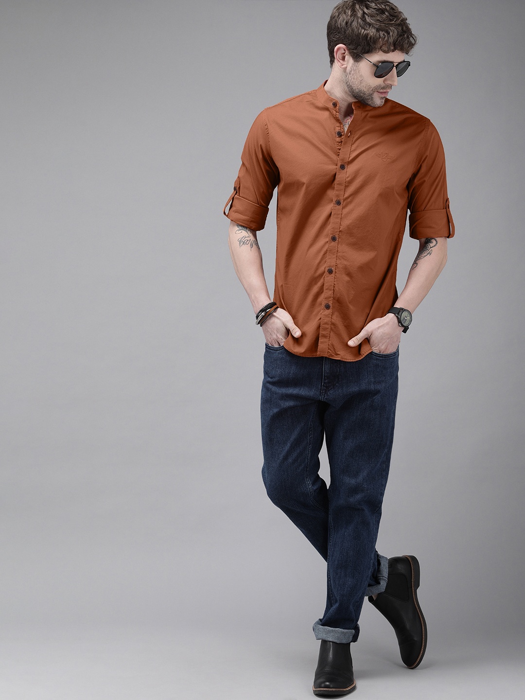 

Roadster Men Brown Opaque Casual Shirt