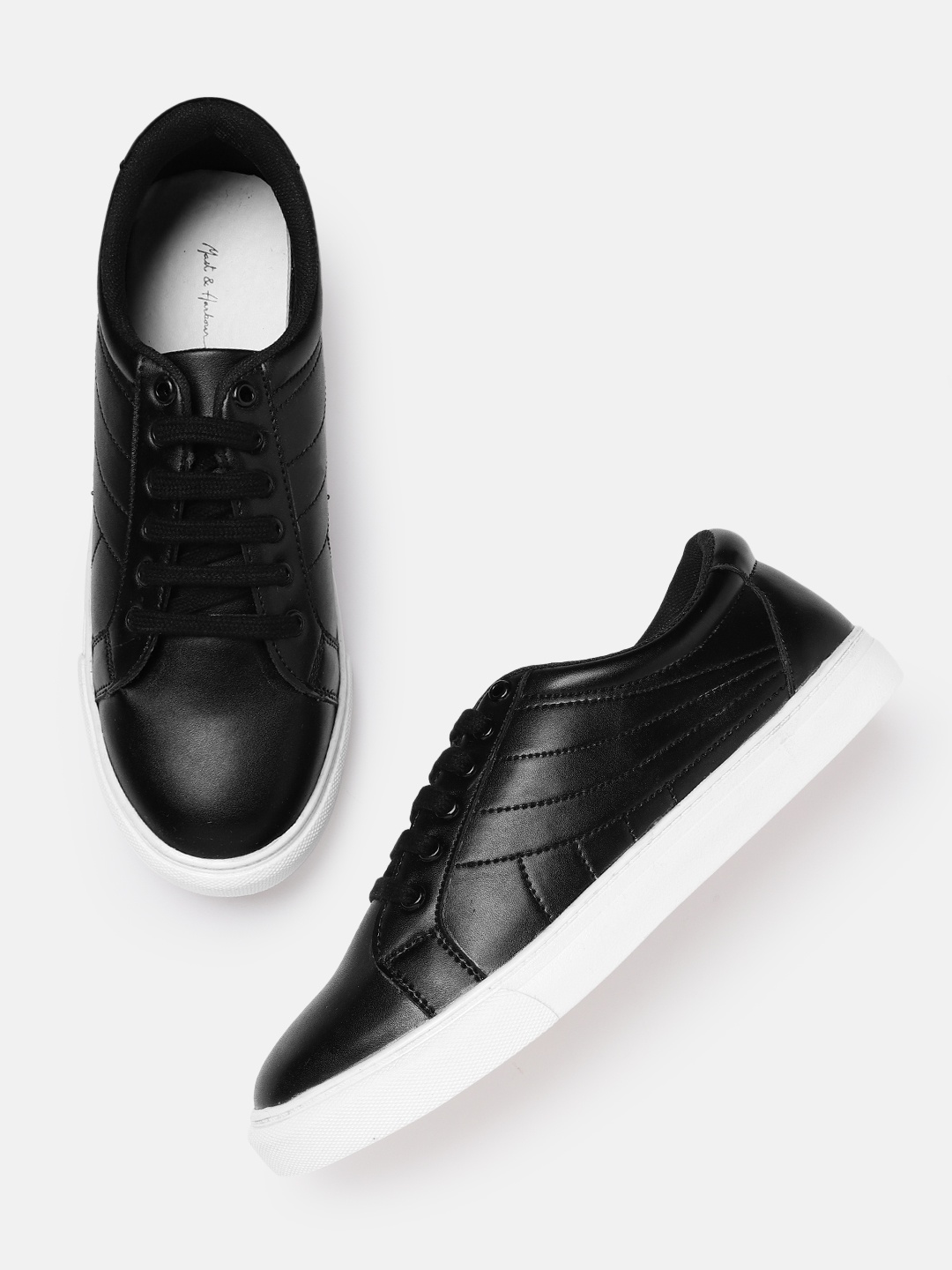 

Mast & Harbour Women Black Solid Sneakers
