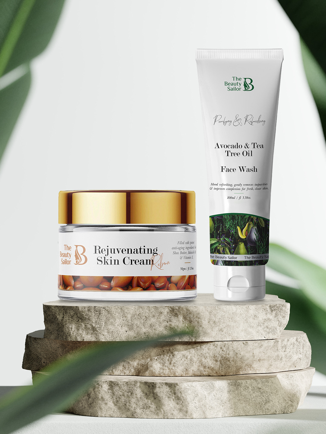 

The Beauty Sailor Anti Aging Cream 50gm & Avocado and Tea Tree Oil Face Wash- 100ml, White