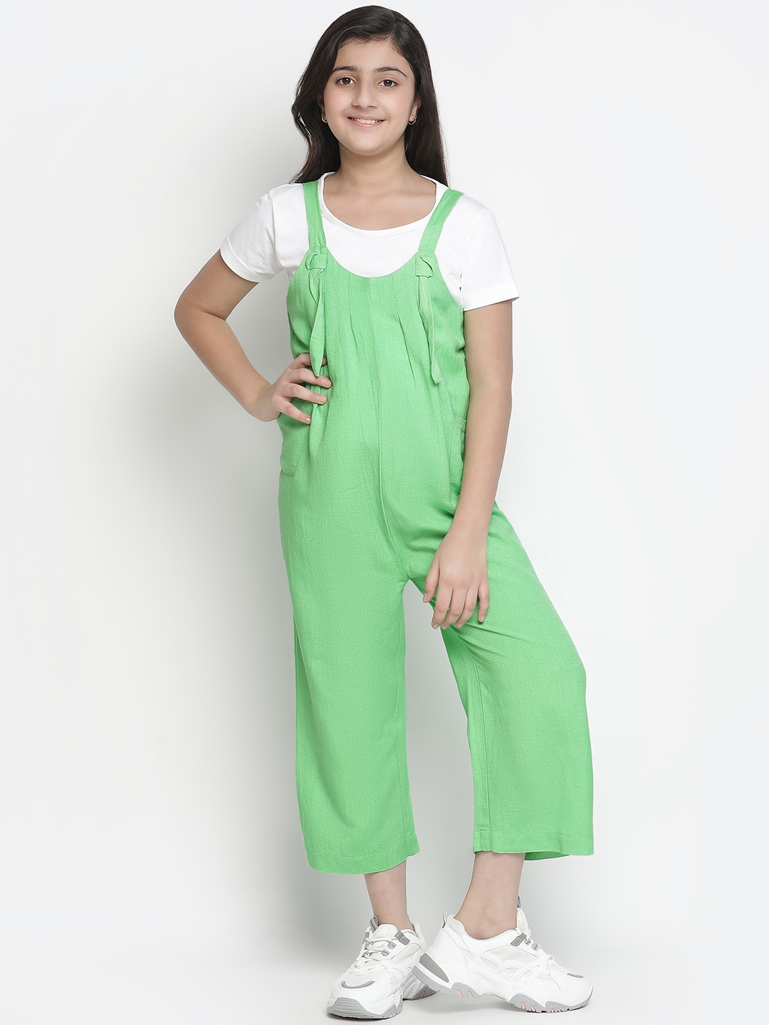 

Oxolloxo Girls Fluorescent Green Basic Jumpsuit