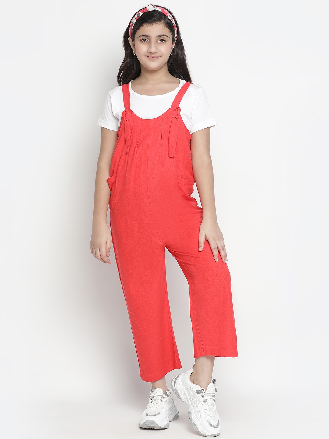 

Oxolloxo Girls Red Basic Jumpsuit