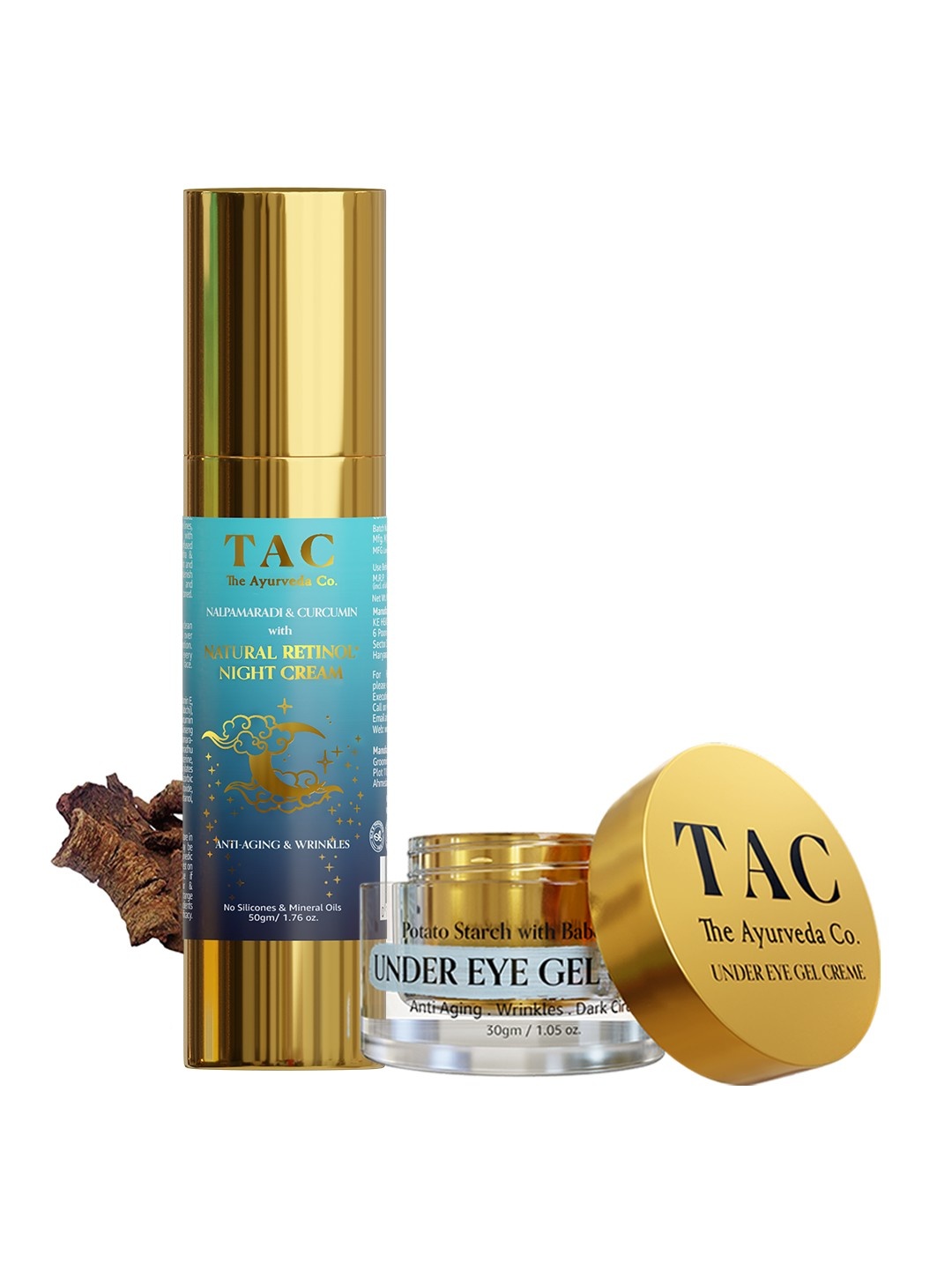 

TAC - The Ayurveda Co. Under Eye Gel Cream for Dark Circles & Anti Aging Night Cream, White