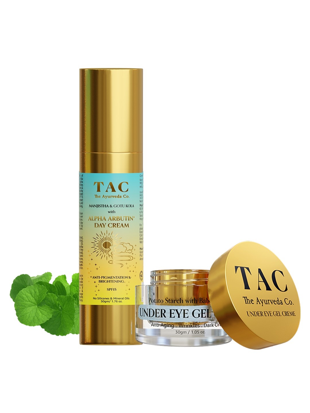 

TAC - The Ayurveda Co. Under Eye Cream for Dark Circles & Oil Free Day Face Cream SPF 15, White