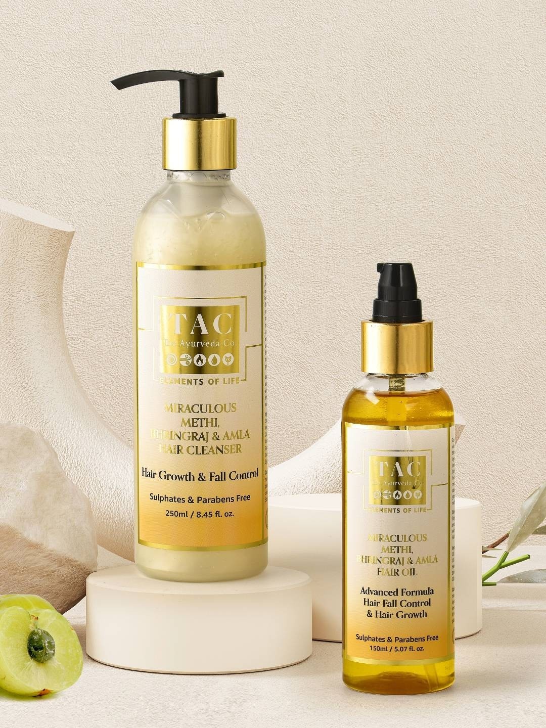 

TAC - The Ayurveda Co. Methi Bhringraj Amla Shampoo & Hair Oil for Hair Fall & Hair Growth, White