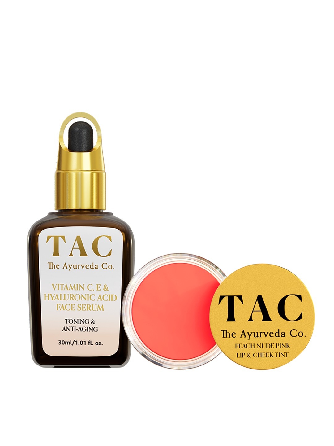 

TAC - The Ayurveda Co. Vitamin C Face Serum with Hyaluronic Acid & Peach Tinted Lip Balm