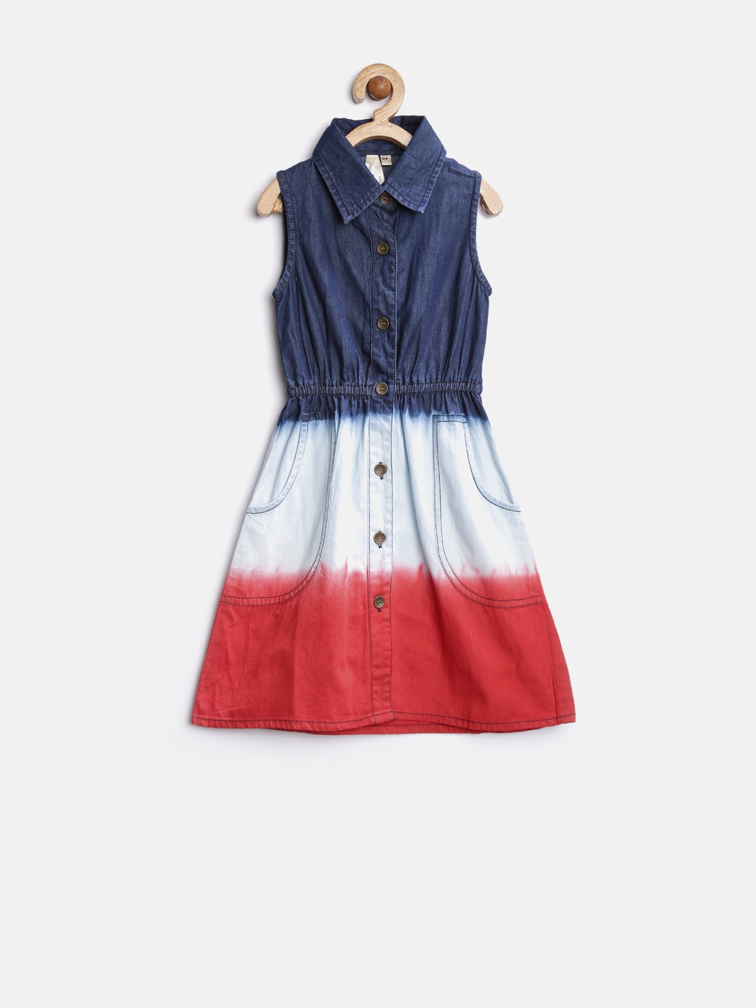 

StyleStone Girls Blue Dyed Denim Shirt Dress