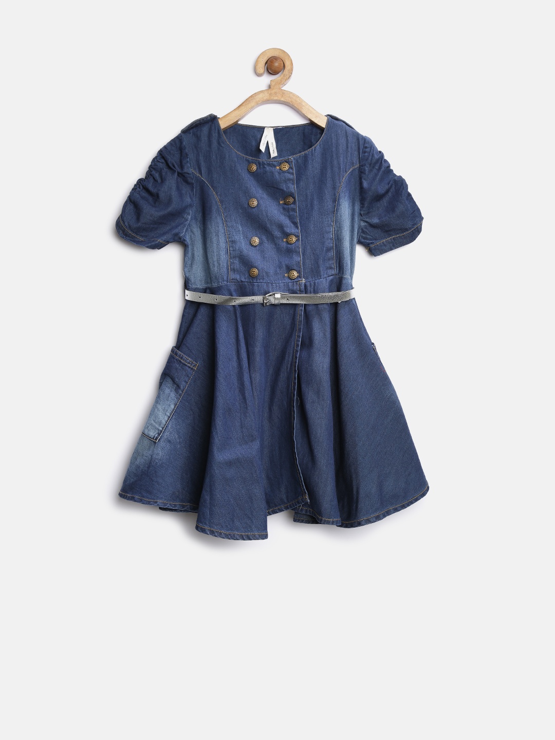 

StyleStone Girls Blue Denim Wrap Dress