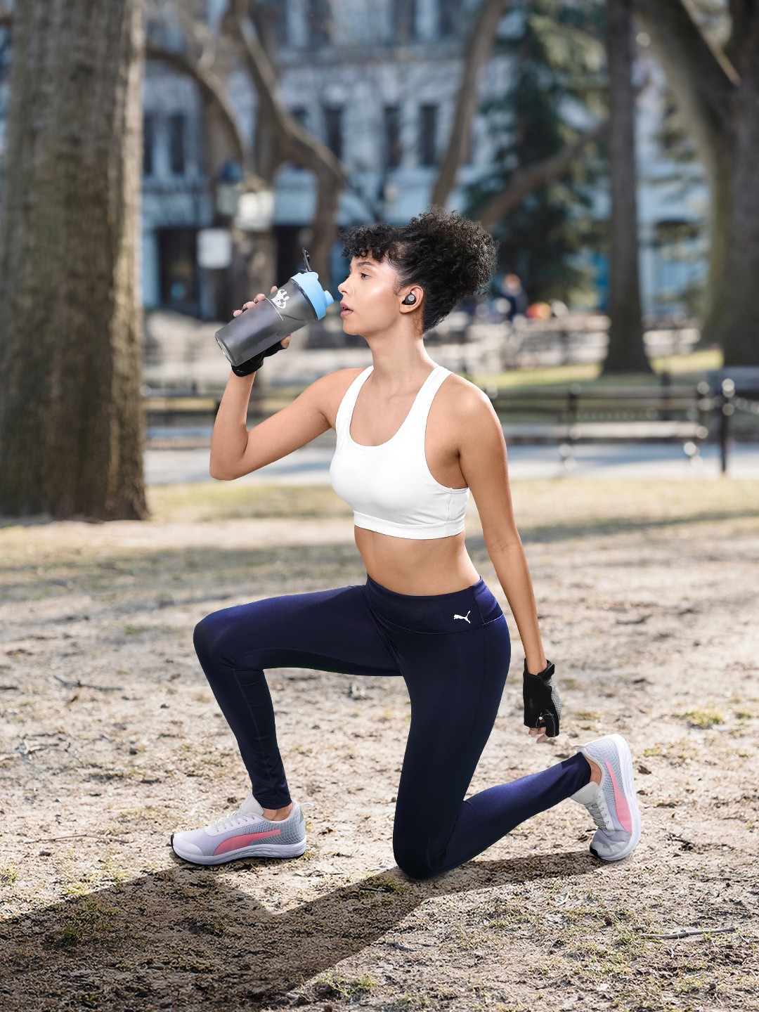 

Puma Women Navy Blue Solid Performance Full-Length Training Tights