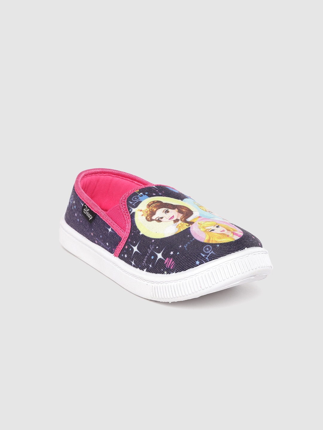 

toothless Girls Purple & Brown Disney Princess Belle Aurora & Cinderella Print Sneakers