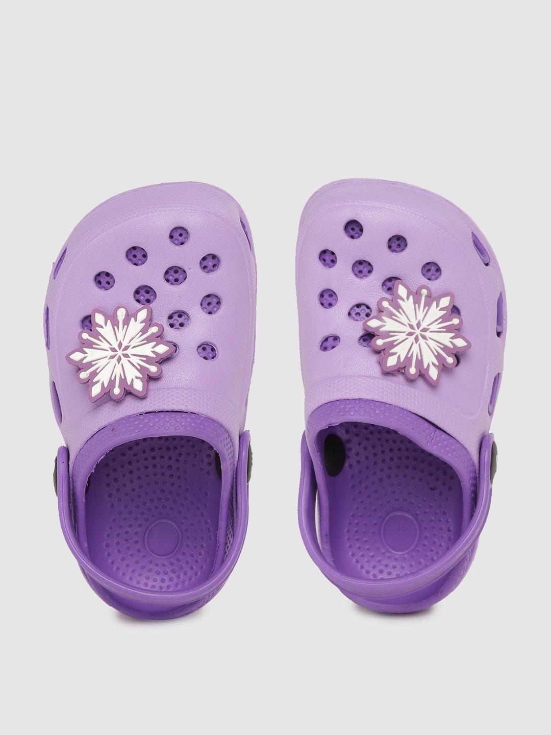 

toothless Girls Lavender Disney Frozen Cut-Out Clogs with Shoe Charm Detail