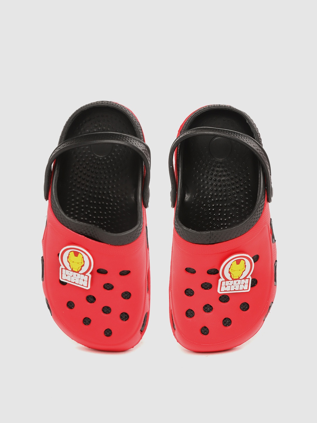 

toothless Boys Red & Black Marvel Avengers Iron Man Applique Clogs