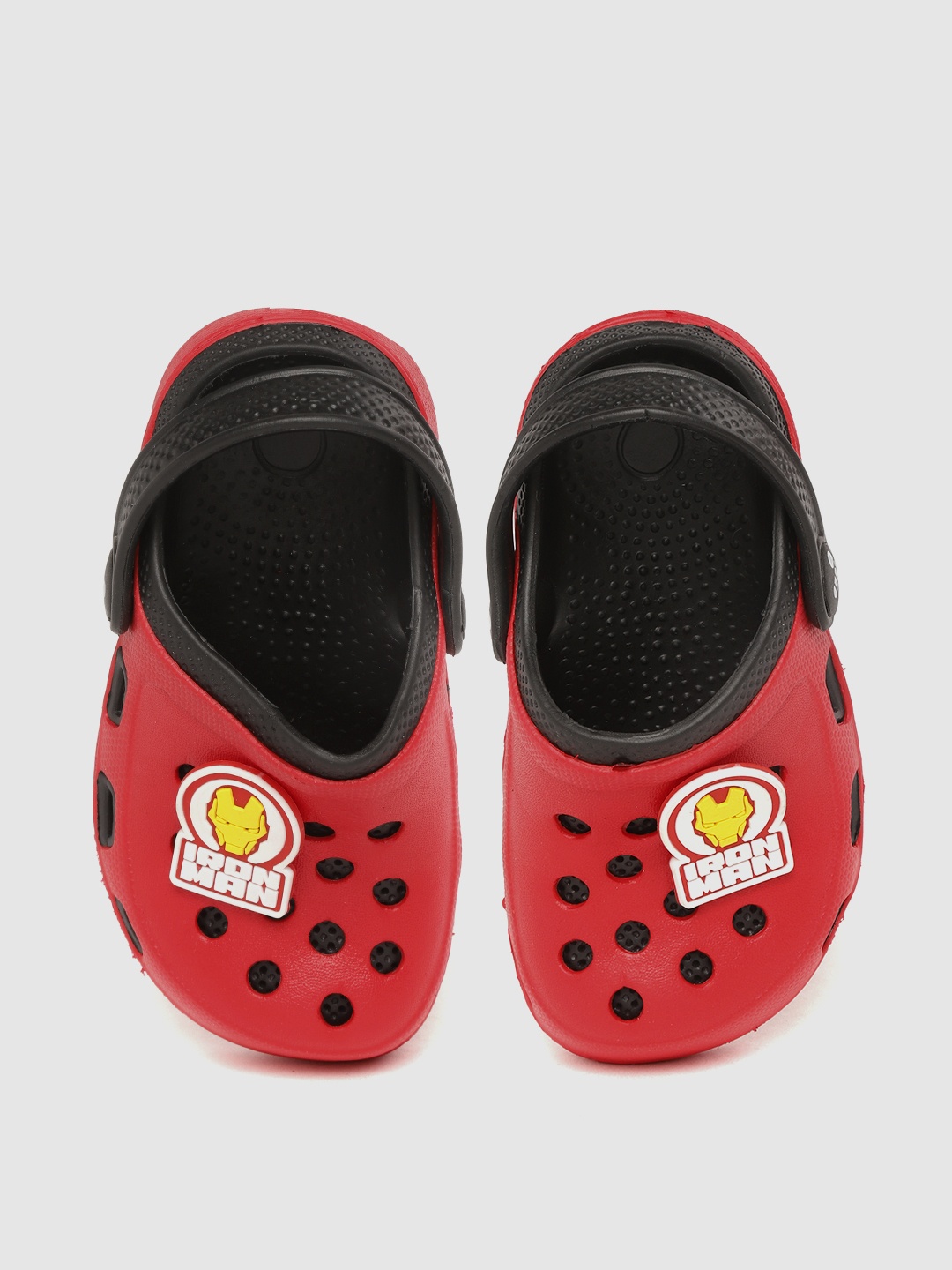 

toothless Boys Red & Black Marvel Avengers Iron Man Applique Clogs