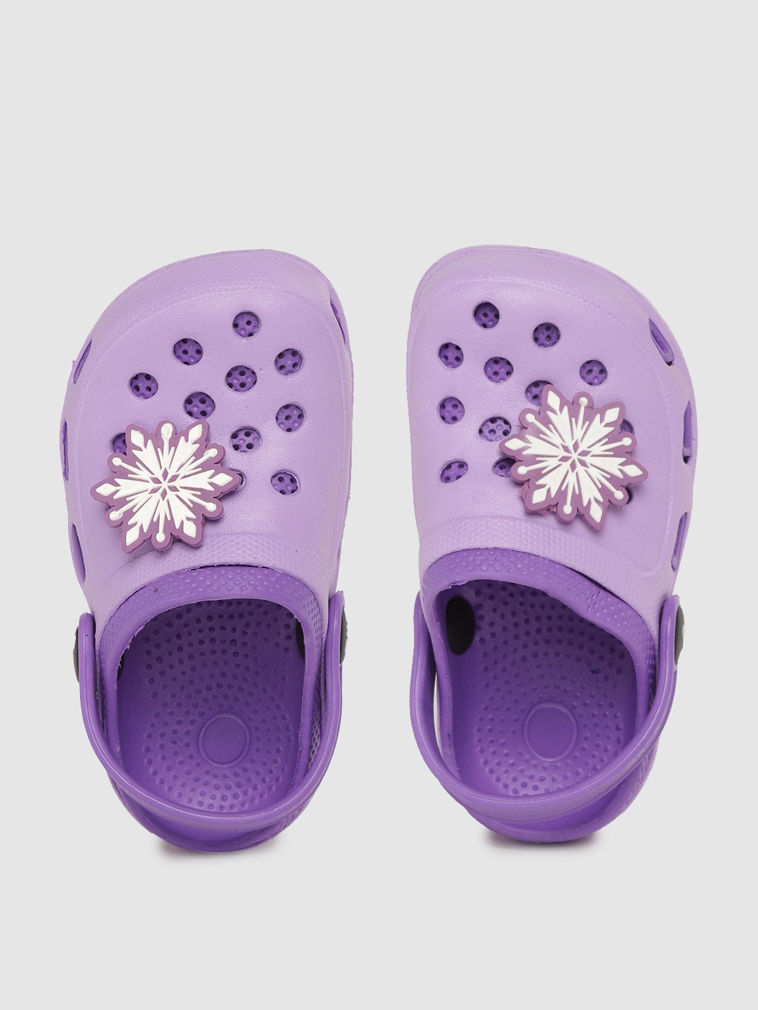 

toothless Girls Purple Disney Frozen Clogs with Snowflake Applique
