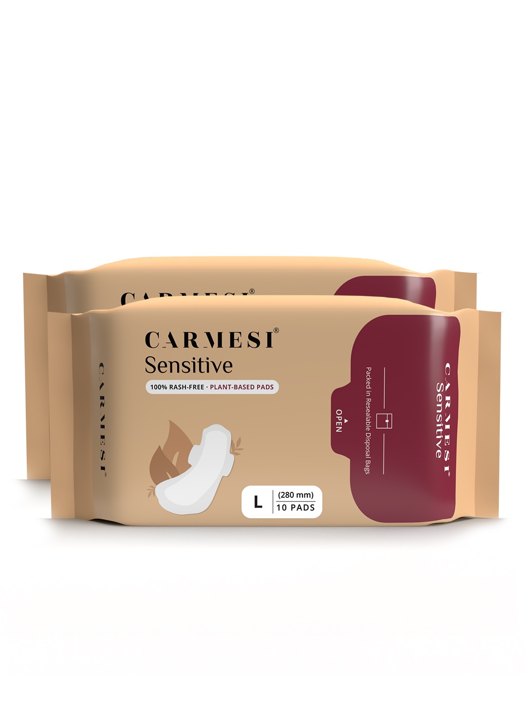 

CARMESI 20 Pcs Large Sensitive Sanitary Pads, White