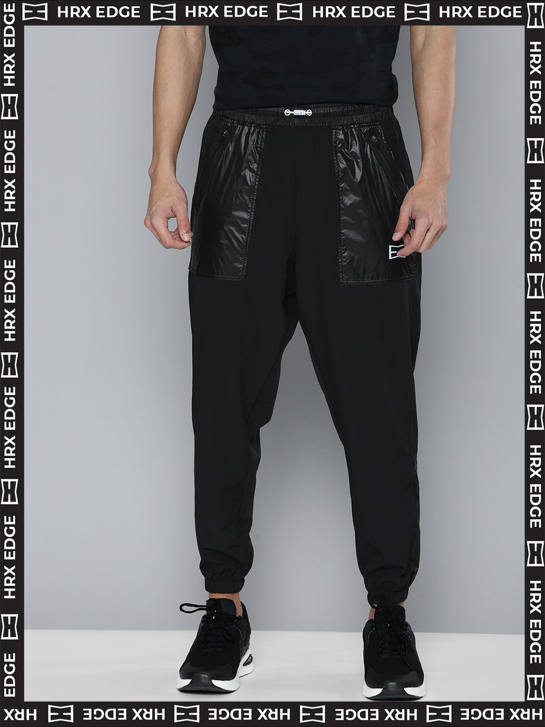 

HRX By Hrithik Roshan EDGE Lifestyle Men Jet Black Bio-Wash Solid Track Pants